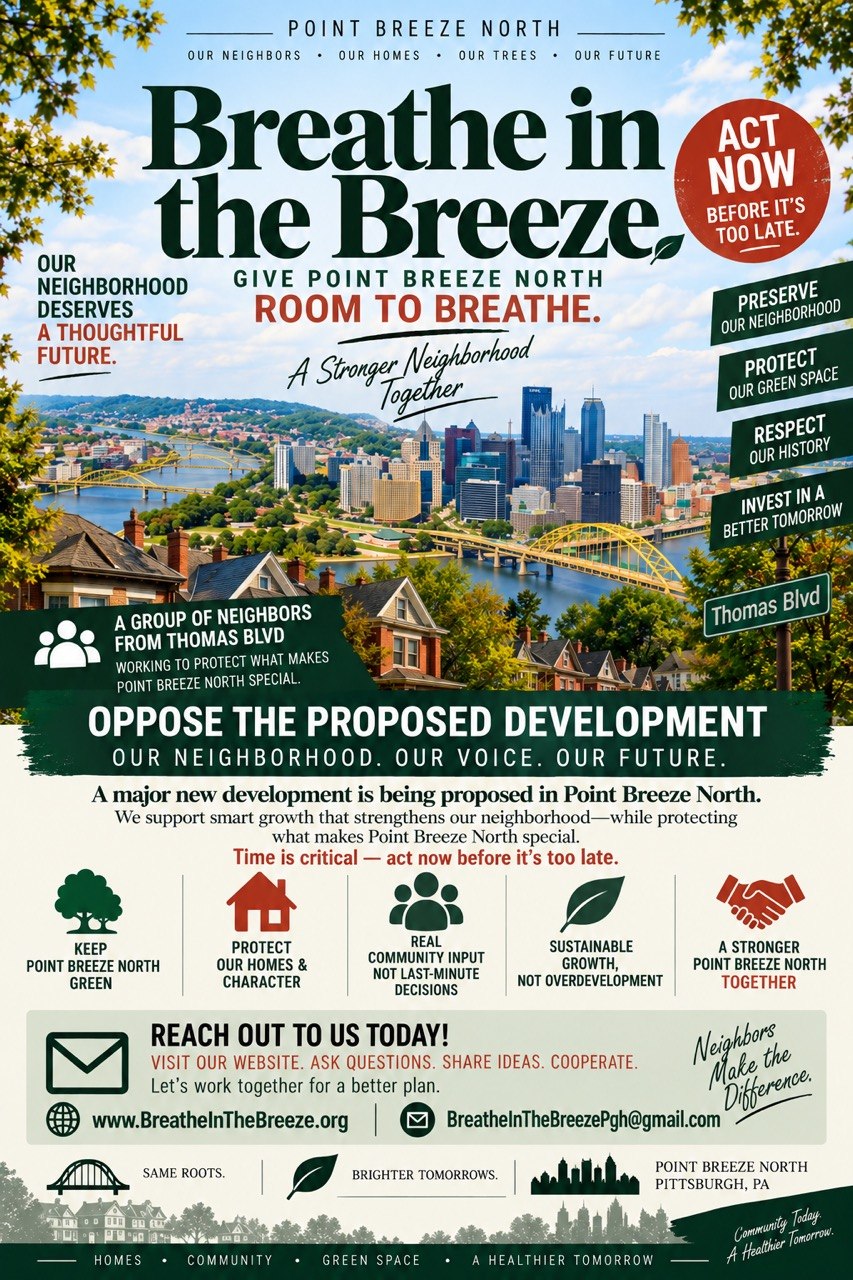 Breathe in the Breeze flyer for Point Breeze North